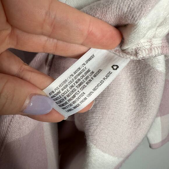 A New Day Women's Pink +‎ White Belted Waist Buttoned Checkered Shacket Size S - Picture 5 of 7